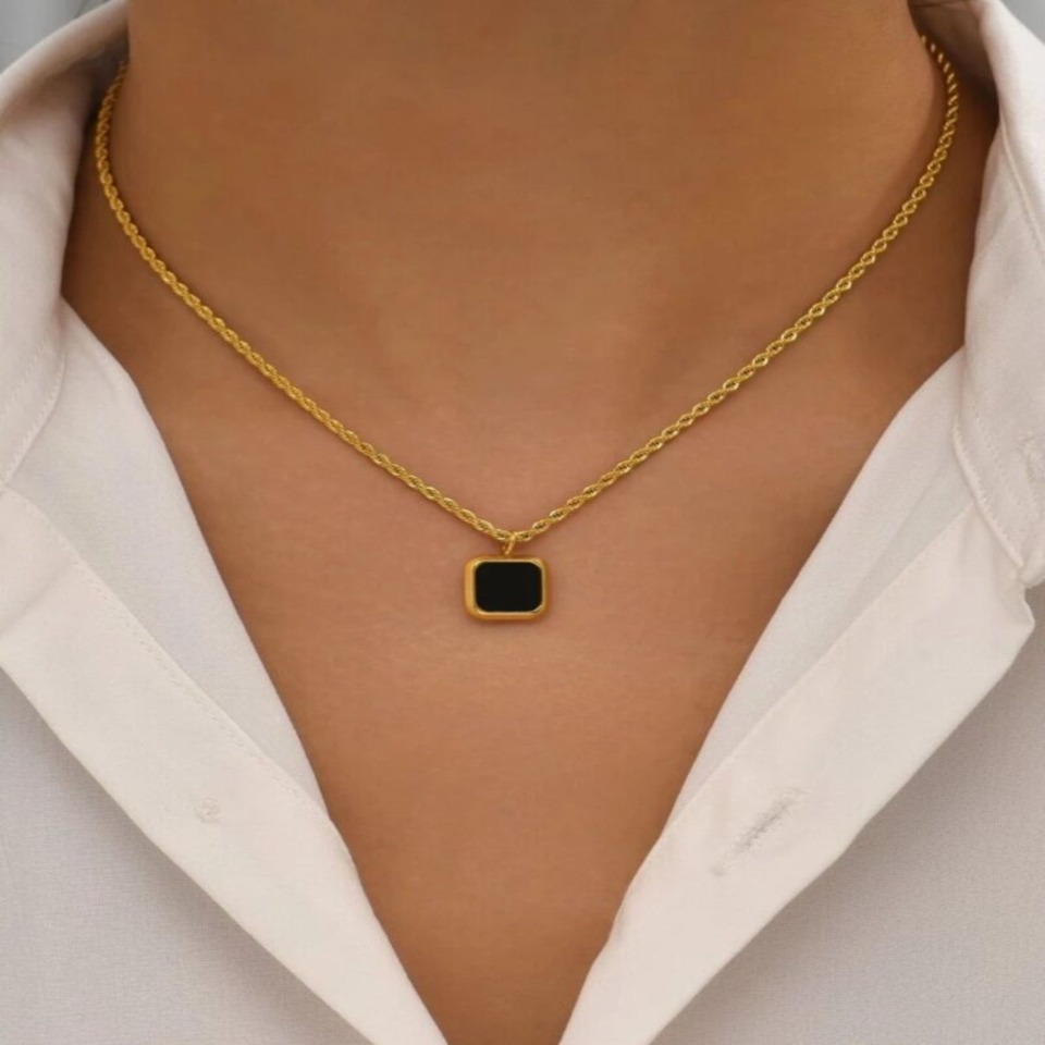 Gold Black Necklace